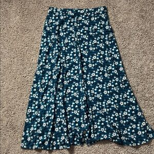 Organic Cotton Seasalt Cornwall A-Line Maxi Skirt Orchard Print Size 8